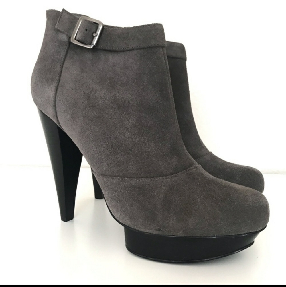 Steve Madden Charcoal Suede Ankle Booties